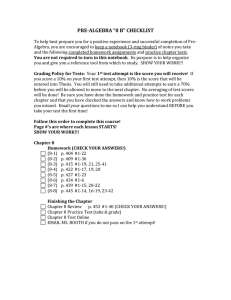 8th Grade Pre-Algebra B Checklist