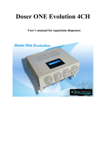 Doser ONE Evolution 4CH User's manual for aquarium dispenser.