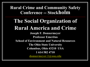 The re-organization of rural America and crime, Donnermeyer