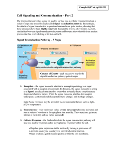 Cell Signaling and Communication * Part 2
