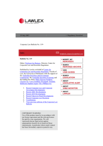 Corporate Law Bulletin 119 - July 2007