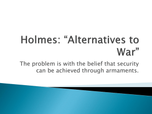 Holmes: *Alternatives to War - Honors290-f12