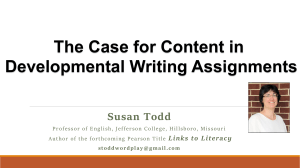 The Case for Content in Developmental Writing Assignments