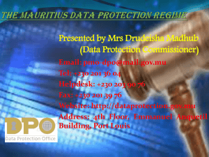 Setting the Stage - Data Protection Office