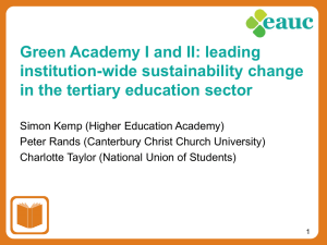 Green Academy I and II: leading institution