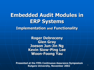 Embedded Audit Modules in ERP Systems