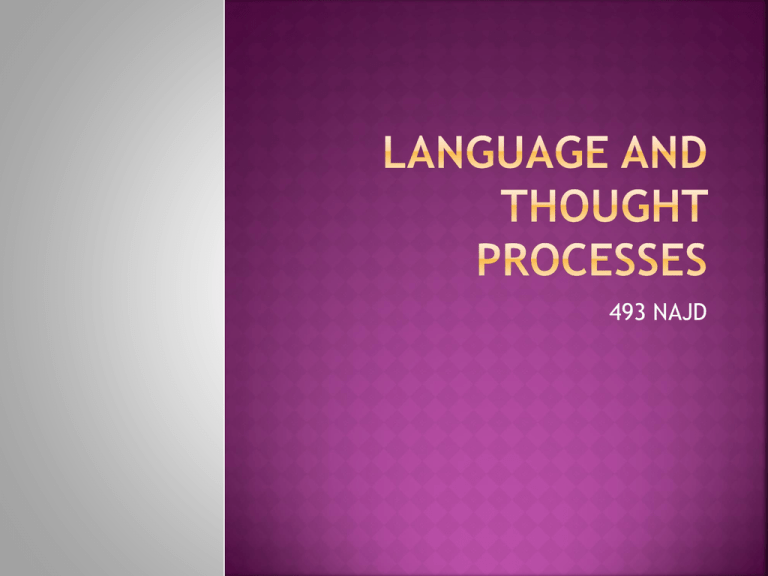 LANGUAGE AND THOUGHT PROCESSES