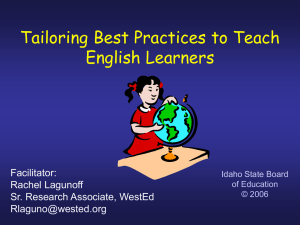 Tailoring Best Practices to Teach English Learners