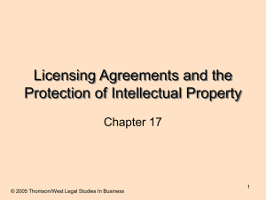 Licensing Agreements and Protection of Intellectual Property