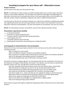 Investing Unit Project Guidelines - Spring '15