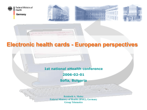 Electronic health cards - European perspectives - ehealth