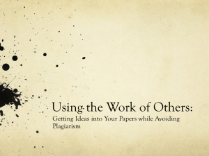 Slide Presentation -- Using the Work of Others