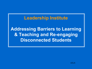 Addressing Barriers to Learning and Teaching