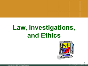 Law, Investigations, and Ethics ver 3.0