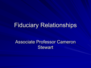 Fiduciary Relationships - The University of Sydney