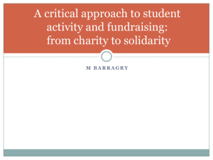 Critical Approach to Fundraising and Student Activity M Barragry