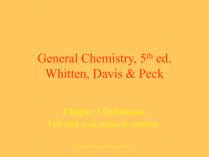 General Chemistry, 5th ed. Whitten, Davis & Peck