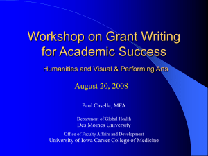 Workshop on Grant Writing for Academic Success