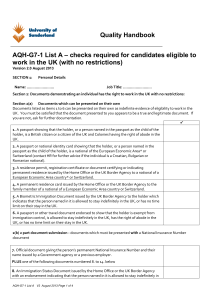 checks required for candidates eligible to work in the