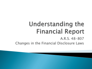 Understanding the Financial Report