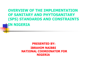 (sps) standards and constraints in nigeria