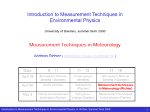 Measurement Techniques in Meteorology