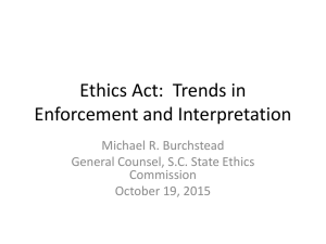 SC Ethics Act: Trends in Enforcement & Legislation