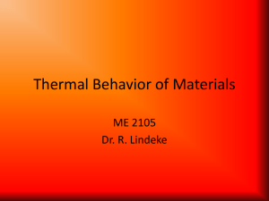 Thermal Effects on & Thermal Properties of Materials