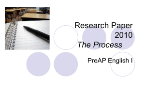 Research Paper – The Process