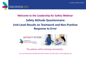 Safety Attitude Questionnaire: Unit