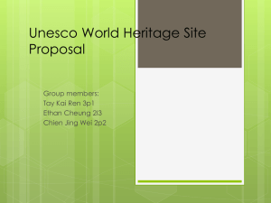Unesco World Heritage Site Proposal - GeogInvestigation