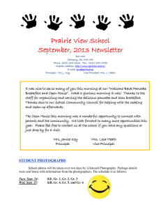 Prairie View School September, 2013 Newsletter