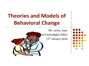 Theories and Models of Behavioral Change