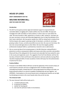 Z2K suggested amendments to the Welfare Reform Bill