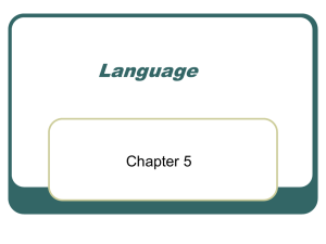 Ch. 5: Language