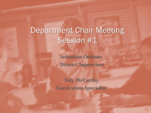 Department Chair Presentation