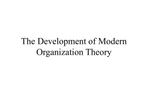 The Development of Modern Organization Theory