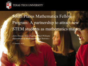 South Plains Mathematics Fellow Program