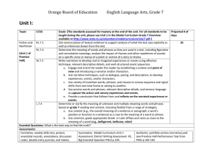Orange Board of Education English Language Arts, Grade 7