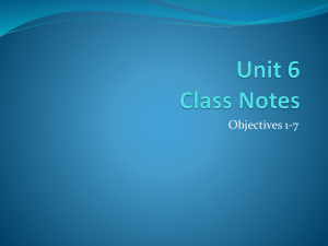 Unit 6 Lecture Notes