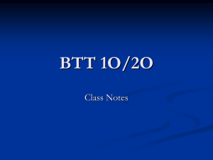 BTT 2010-2011 class notes