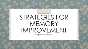 Strategies for memory improvement