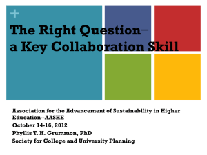 The Right Question* a Key Collaboration Skill