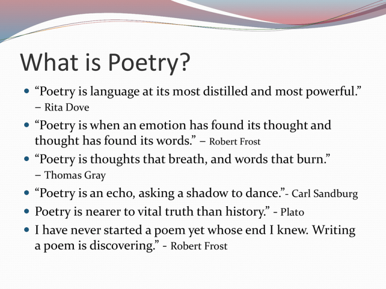 What Is The Purpose Of Poetry