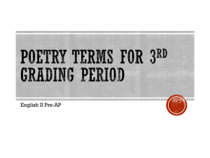 Poetry Terms for 3rd Grading Period EPAP