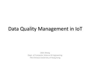 Data Quality Management in IoT - Department of Computer Science