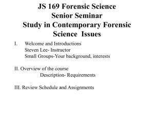 AJ 113 Introduction to Forensic Sciences