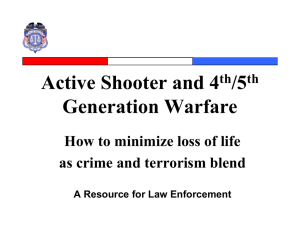 Active Shooter and 4 th /5 th Generation Warfare