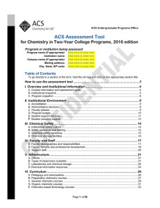 American Chemical Society Self-Study Form for Chemistry in Two