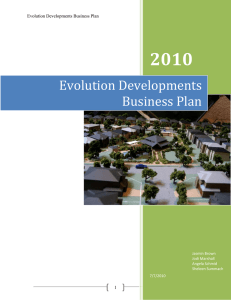 Evolution Developments Business Plan